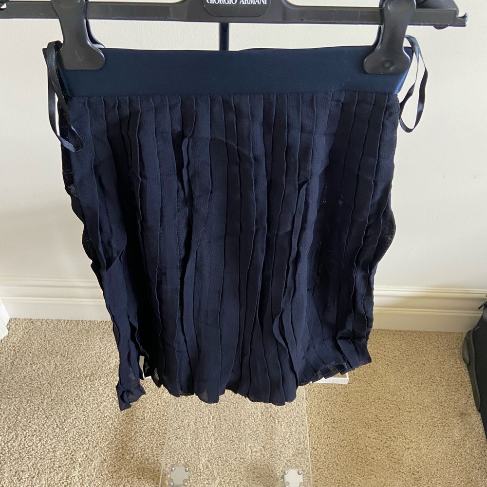 Donna Karan Blue Pleated Skirt Casual